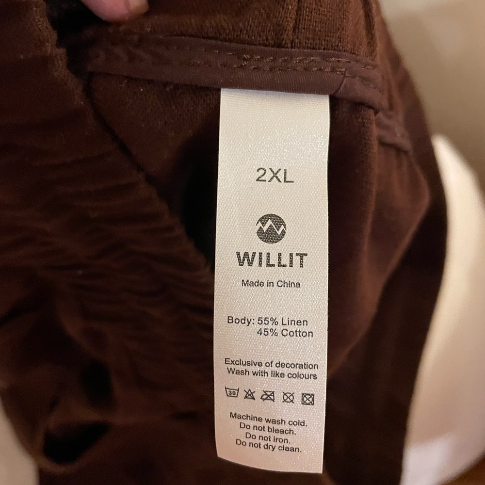 NWOT Never worn Willet Women’s 55% Linen 45% Cotton Brown pants Size 2XL - Picture 2 of 10
